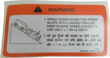 SITL-2538 STICKER FOR SLOPE WARNING